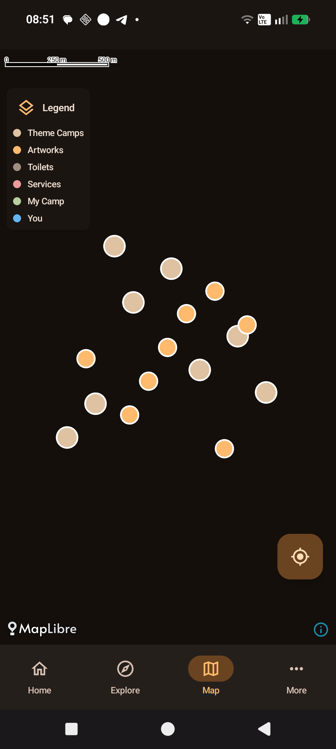 Offline map of the event area