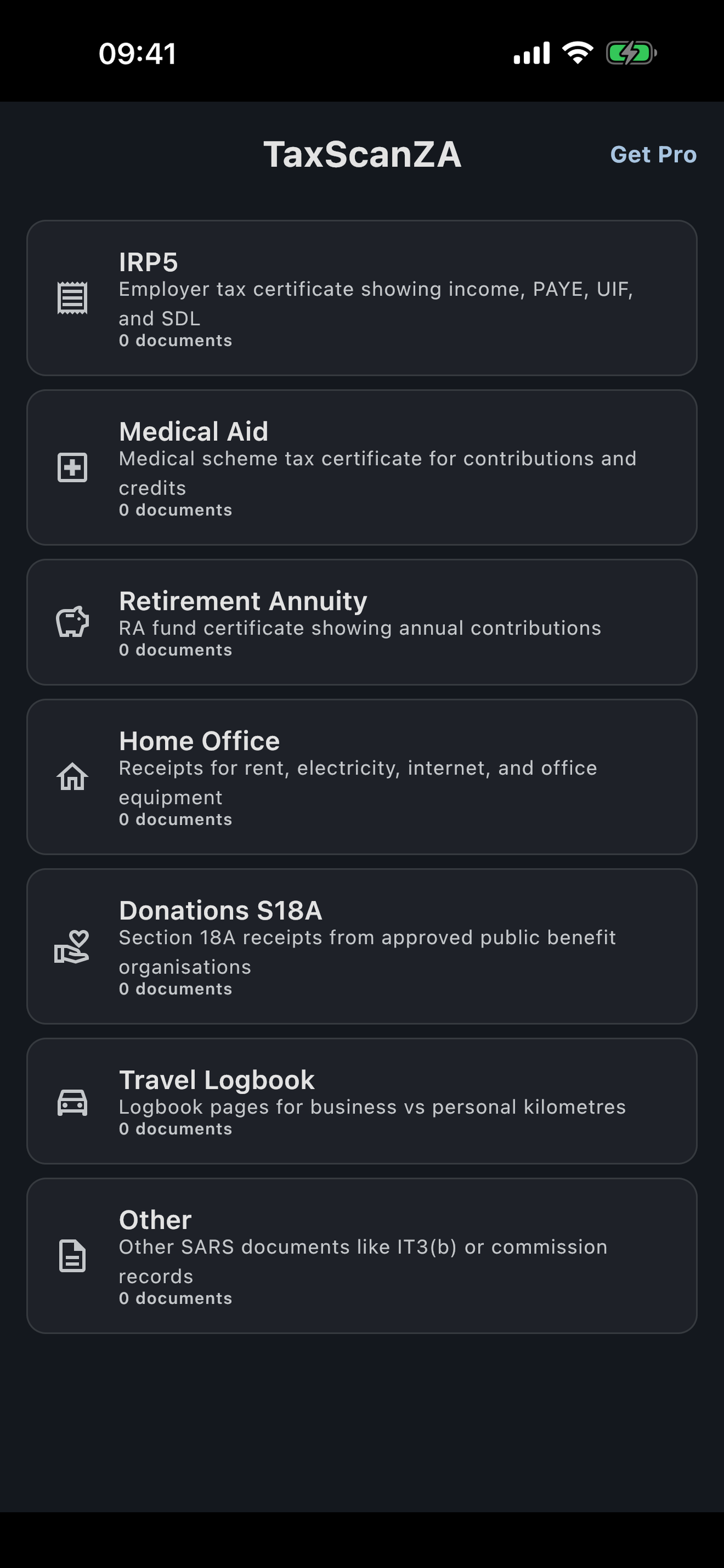 Document scan showing file size reduction from 12MB to 3.2MB with SARS compliant badge